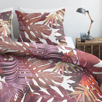 Ambiante Noëlle Red dekbedovertrek - eenpersoons 140 x 200/220 cm - Rood roze