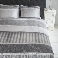 Rivièra Maison Winter Club Grey dekbedovertrek grijs NL 1 persoons (140 x 200/220cm)