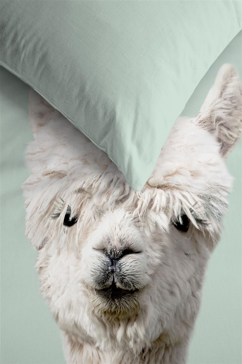 Foto van een Ambiante Alpaca Dekbedovertrek - Tweepersoons - 200x200/220 - Groen ean nummer: 8719931066659