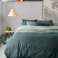 Foto van een Beddinghouse Imre Dekbedovertrek - Lits-Jumeaux - 240x200/220 - Groen ean nummer: 8719931258443