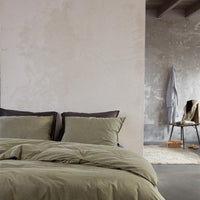 Foto van een vtwonen Natural Stone Dekbedovertrek - Lits-Jumeaux - 240x200/220 - Donker Groen ean nummer: 8719931279585