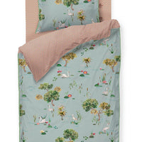 Foto van een Pip Studio Little Swan Dekbedovertrek - Eenpersoons - 140x200/220 - Grijs ean nummer: 8719931382070