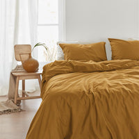 Beddinghouse Organic Basic Ochre dekbedovertrek ochre NL 1 persoons (140 x 200/220cm)