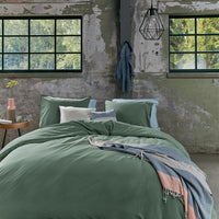 Foto van een Beddinghouse Organic Basic Dekbedovertrek - Eenpersoons - 140x200/220 - Groen ean nummer: 8719931399801