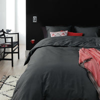 Foto van een Beddinghouse Organic Basic Dekbedovertrek - Lits-Jumeaux - 240x200/220 - Antraciet ean nummer: 8719931399924