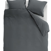 Foto van een Beddinghouse Organic Basic Dekbedovertrek - Lits-Jumeaux - 240x200/220 - Antraciet ean nummer: 8719931399924