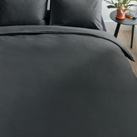 Foto van een Beddinghouse Organic Basic Dekbedovertrek - Lits-Jumeaux - 240x200/220 - Antraciet ean nummer: 8719931399924