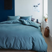 Beddinghouse Organic Basic Blue Grey dekbedovertrek blauw NL 1 persoons (140 x 200/220cm)