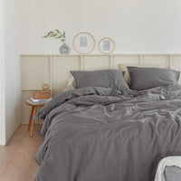 Beddinghouse Organic Basic Grey dekbedovertrek grijs NL 1 persoons (140 x 200/220cm)
