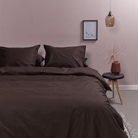 Foto van een Ambiante Cotton Uni Dekbedovertrek - Eenpersoons - 140x200/220 - Bruin ean nummer: 8719931433482