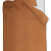 Foto van een Ambiante Cotton Uni Dekbedovertrek - Eenpersoons - 140x200/220 - Oranje ean nummer: 8719931433888