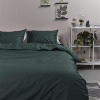 Foto van een Ambiante Cotton Uni Dekbedovertrek - Eenpersoons - 140x200/220 - Donker Groen ean nummer: 8719931434380