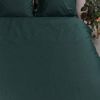 Foto van een Ambiante Cotton Uni Dekbedovertrek - Eenpersoons - 140x200/220 - Donker Groen ean nummer: 8719931434380