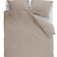 Foto van een Ambiante Cotton Uni Dekbedovertrek - Lits-Jumeaux - 260x200/220 - Taupe ean nummer: 8719931436254