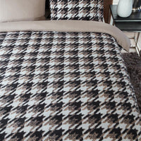 Rivièra Maison Pied de Poule Sand dekbedovertrek beige NL Lits-jumeaux (240 x 200/220 cm)