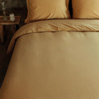 Foto van een vtwonen Natural Stone Fraying Dekbedovertrek - Eenpersoons - 140x200/220 - Geel ean nummer: 8719931485528