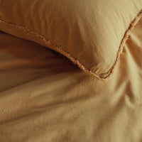 vtwonen Natural Stone Fraying Yellow dekbedovertrek geel NL 1 persoons (140 x 200/220cm)