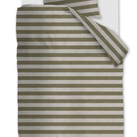 Foto van een vtwonen Bold Stripe Dekbedovertrek - Eenpersoons - 140x200/220 - Groen ean nummer: 8719931577971