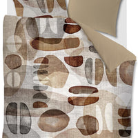 Rivièra Maison Broc Natural dekbedovertrek bruin NL Lits-jumeaux (240 x 200/220 cm)