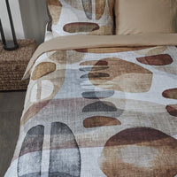 Rivièra Maison Broc Natural dekbedovertrek bruin NL Lits-jumeaux (240 x 200/220 cm)
