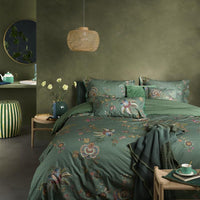 Foto van een Pip Studio Cece Fiore Dekbedovertrek - zonder kussensloop - Lits-Jumeaux - 240x200/220 - Groen ean nummer: 8719931947446
