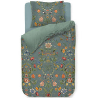 Foto van een Pip Studio Botanico Verde Dekbedovertrek - Eenpersoons - 140x200/220 - Blauw ean nummer: 8719931948207