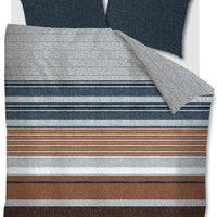 Flanel Dekbedovertrek Arvin Blue - 30% gerecycled katoen - 100% flanel - Circular Dreams