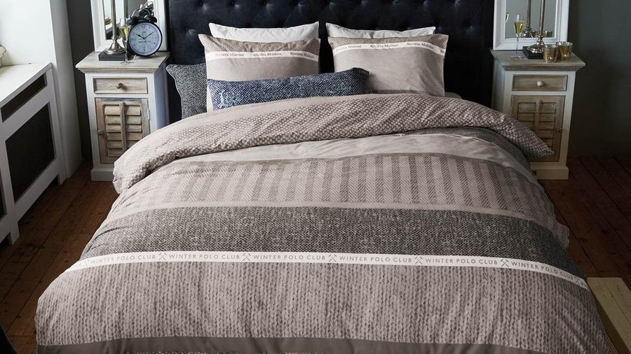 Rivièra Maison Happy winter Taupe dekbedovertrek beige