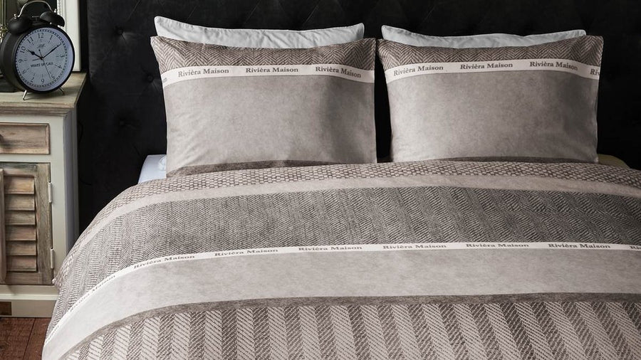 Rivièra Maison Happy winter Taupe dekbedovertrek beige