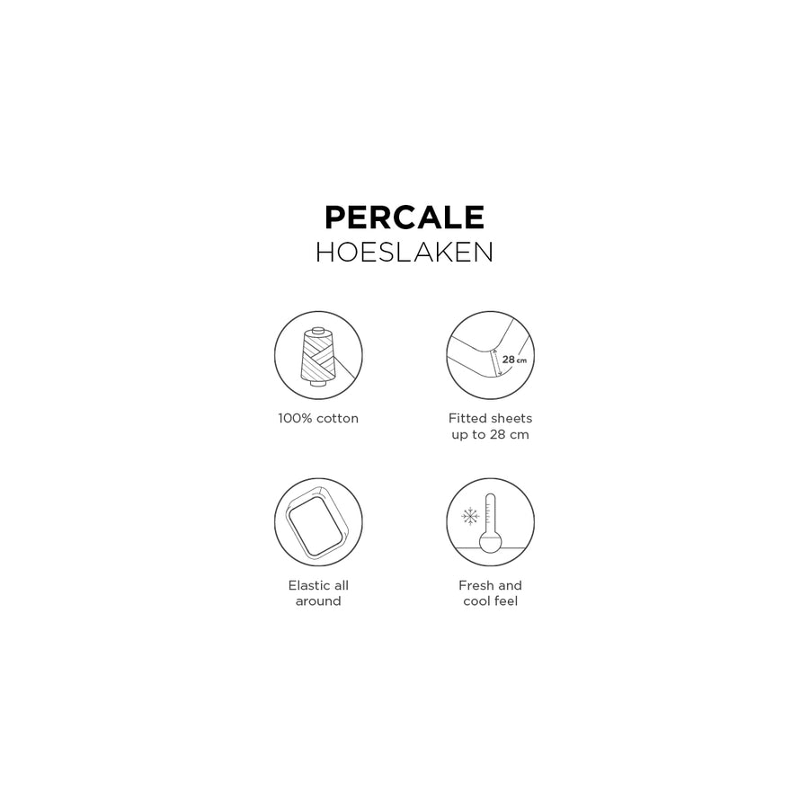 Percale hoeslaken wit