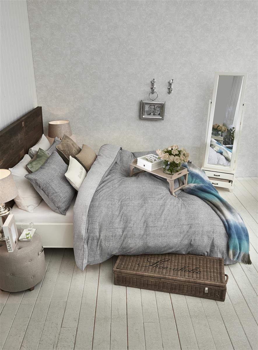 Rivièra Maison Coughton Court Anthracite dekbedovertrek grijs NL 1 persoons (140 x 200/220cm)