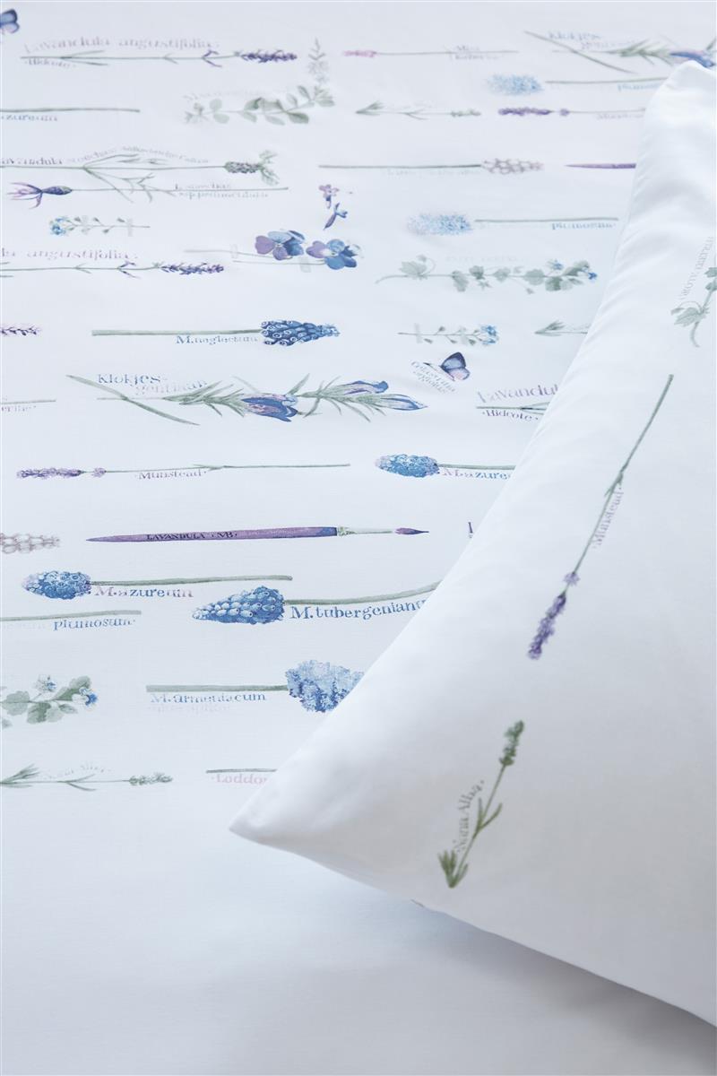 Marjolein Bastin Lavandula Blue dekbedovertrek wit NL 1 persoons (140 x 200/220cm)