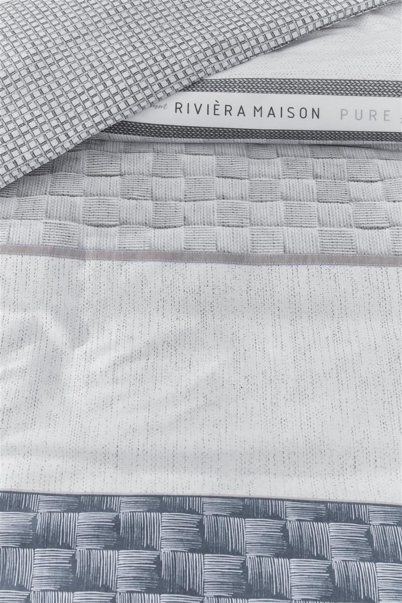 Rivièra Maison Pure Resort Grey dekbedovertrek grijs NL 1 persoons (140 x 200/220cm)