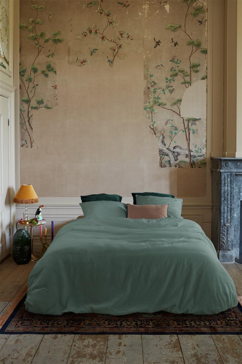 Foto van een At Home by Beddinghouse Easy Dekbedovertrek - Lits-Jumeaux - 240x200/220 - Groen ean nummer: 8719931206819