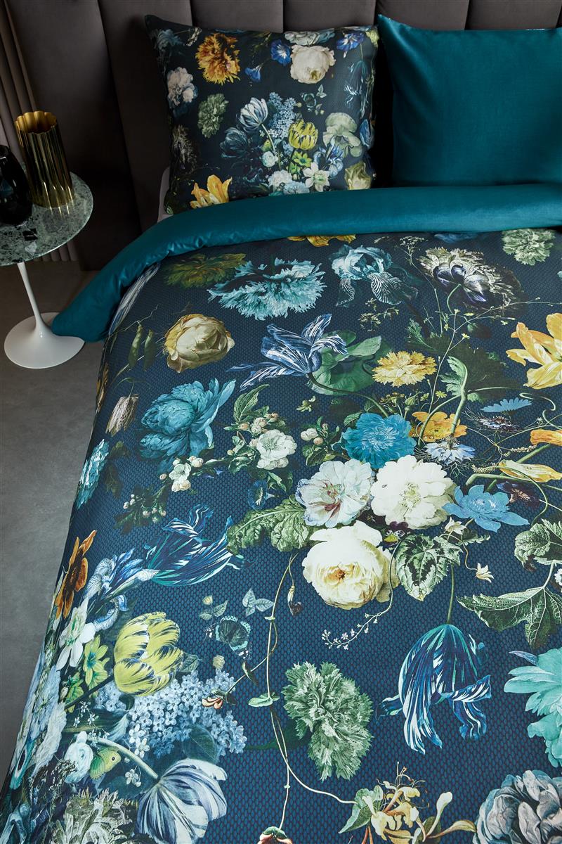 Foto van een Kardol Eta Doro Dekbedovertrek - Eenpersoons - 140x200/220 - Petrol ean nummer: 8719931270179