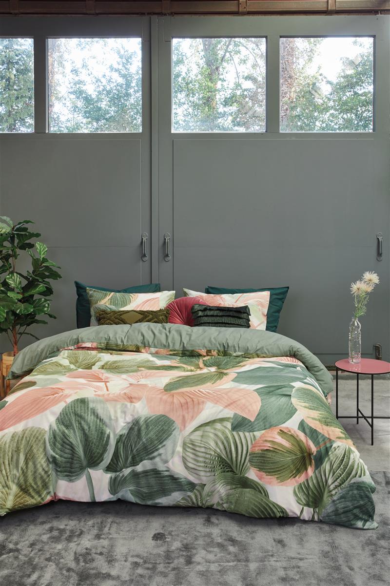 Foto van een Beddinghouse Hosta Dekbedovertrek - Eenpersoons - 140x200/220 - Groen ean nummer: 8719931393014