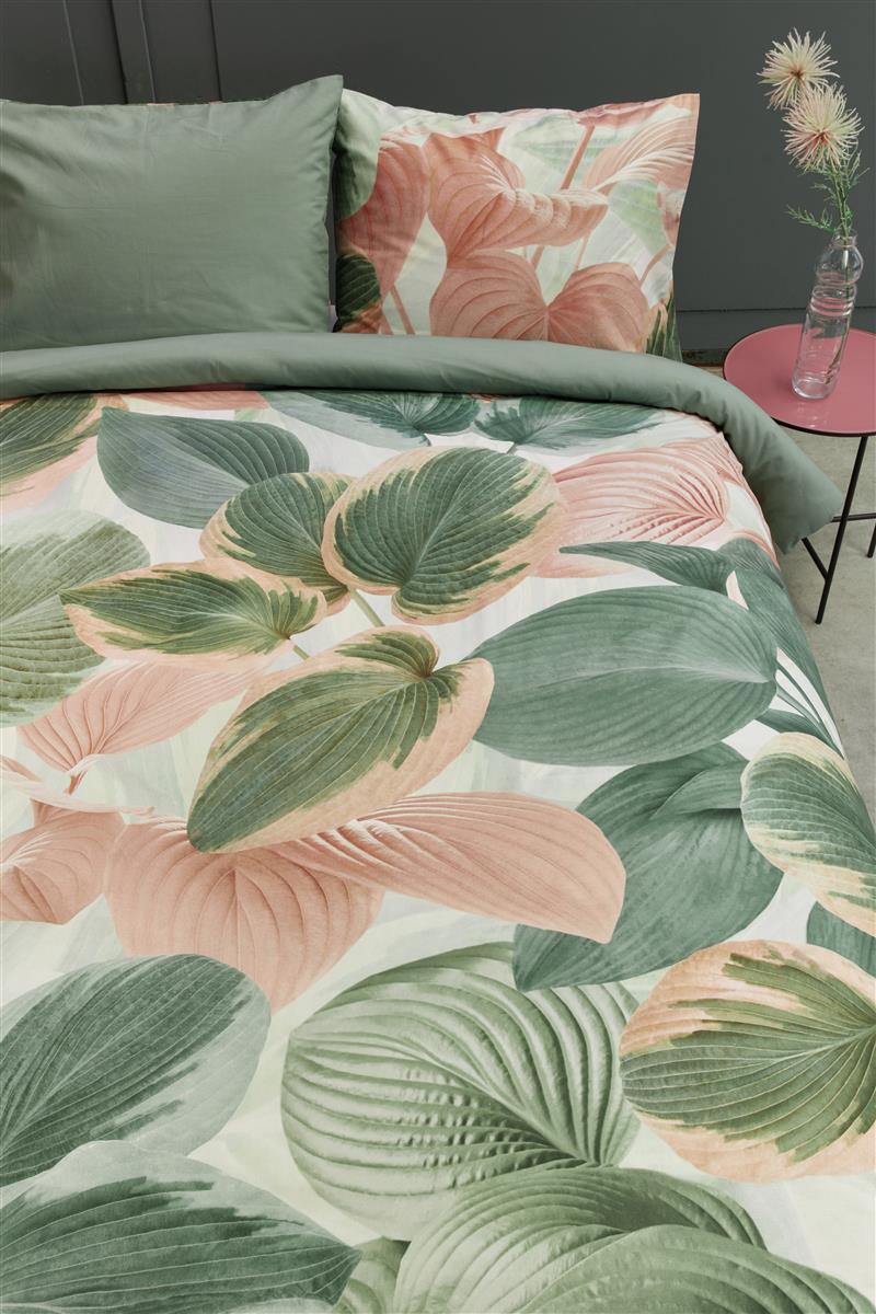 Foto van een Beddinghouse Hosta Dekbedovertrek - Eenpersoons - 140x200/220 - Groen ean nummer: 8719931393014