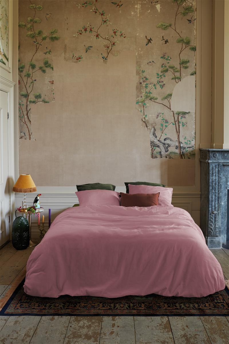 Foto van een At Home by Beddinghouse Easy Dekbedovertrek - Eenpersoons - 140x200/220 - Roze ean nummer: 8719931394967