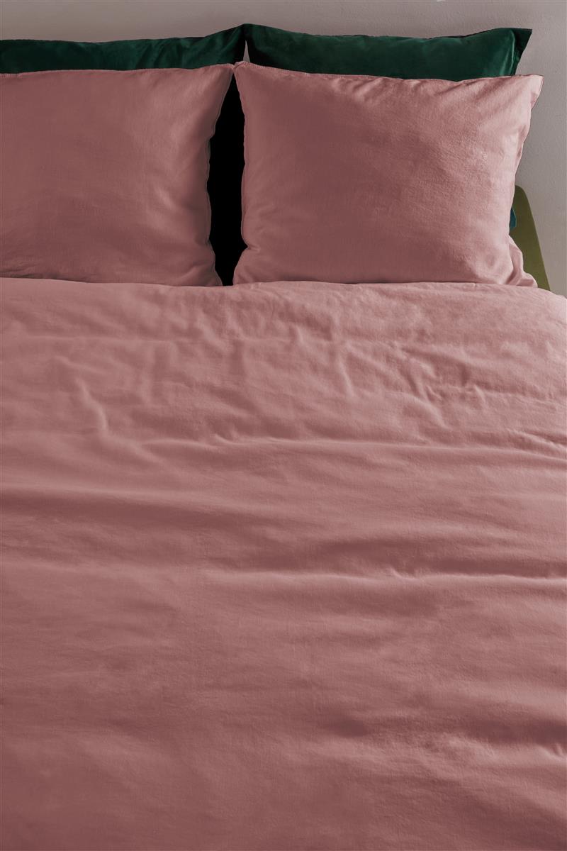 Foto van een At Home by Beddinghouse Easy Dekbedovertrek - Eenpersoons - 140x200/220 - Roze ean nummer: 8719931394967