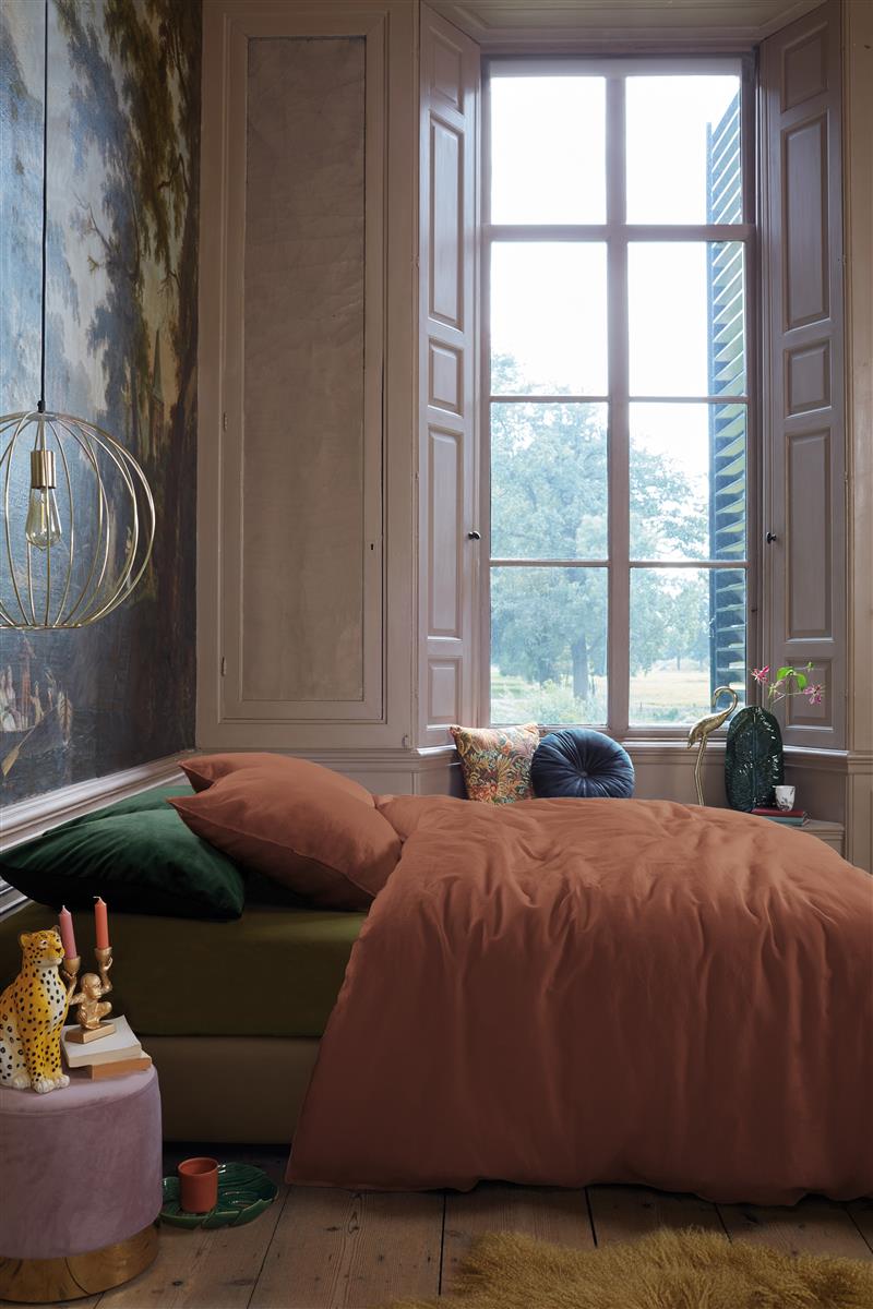Foto van een At Home by Beddinghouse Easy Dekbedovertrek - Eenpersoons - 140x200/220 - Bruin ean nummer: 8719931395063