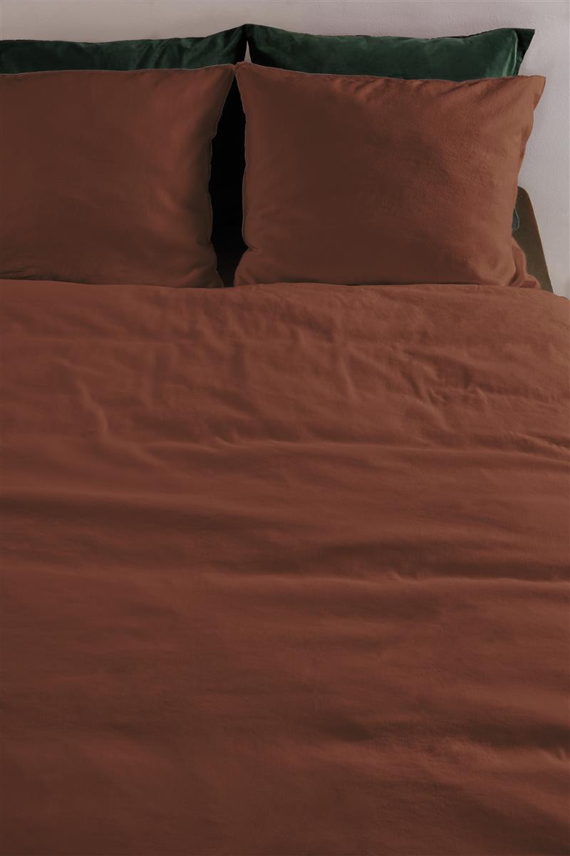 Foto van een At Home by Beddinghouse Easy Dekbedovertrek - Eenpersoons - 140x200/220 - Bruin ean nummer: 8719931395063
