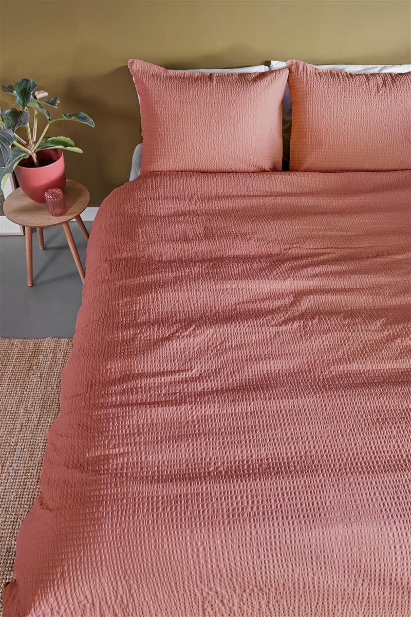 Foto van een Beddinghouse Wave Dekbedovertrek - Eenpersoons - 140x200/220 - Roze ean nummer: 8719931396558