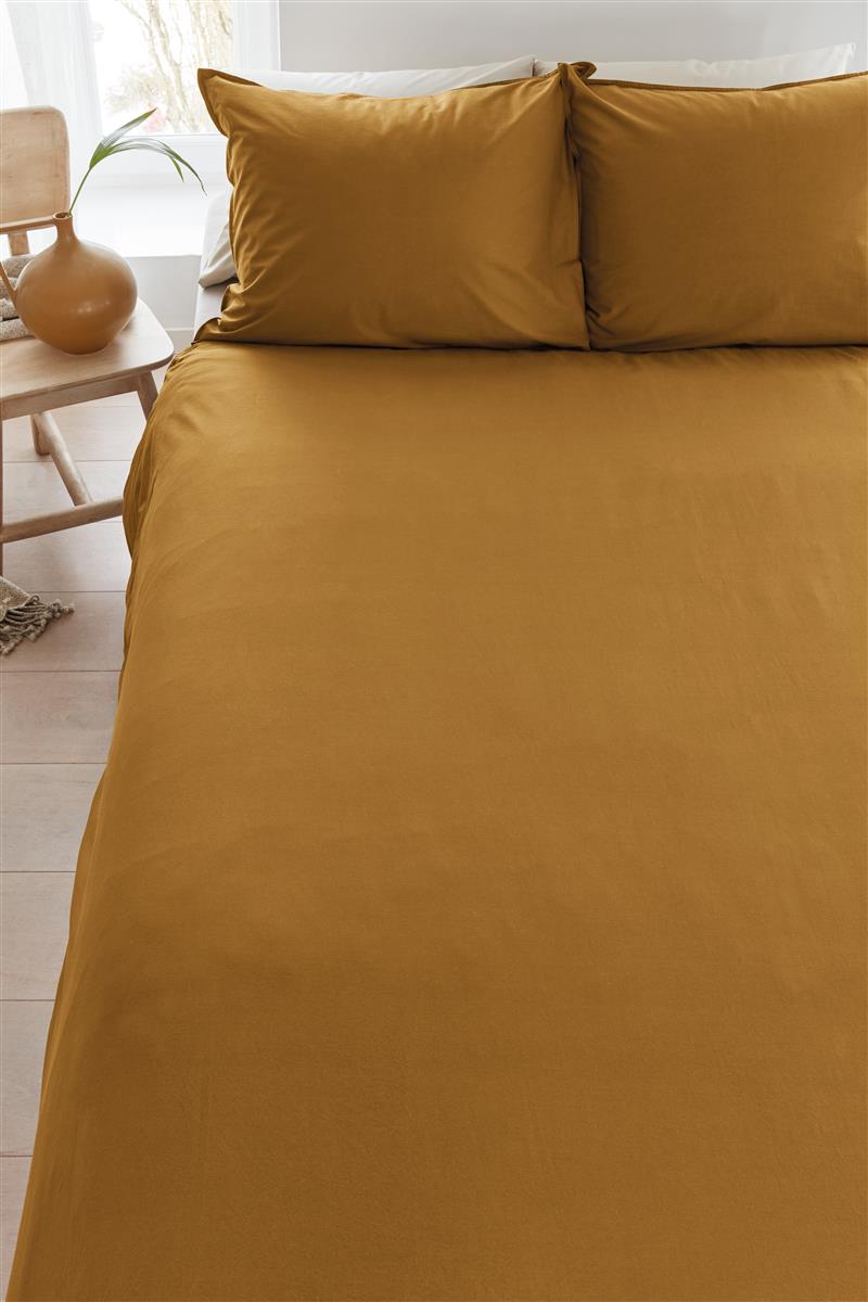 Beddinghouse Organic Basic Ochre dekbedovertrek ochre NL 1 persoons (140 x 200/220cm)
