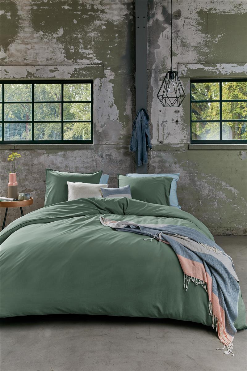 Beddinghouse Organic Basic Green dekbedovertrek groen NL 1 persoons (140 x 200/220cm)