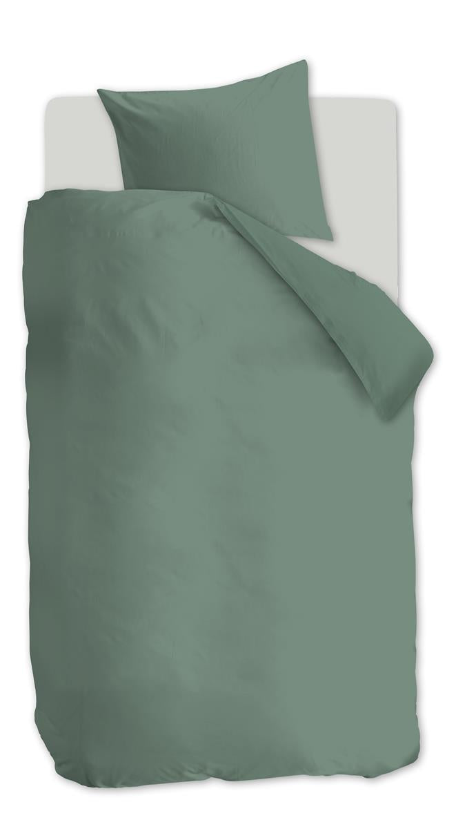 Foto van een Beddinghouse Organic Basic Dekbedovertrek - Eenpersoons - 140x200/220 - Groen ean nummer: 8719931399801