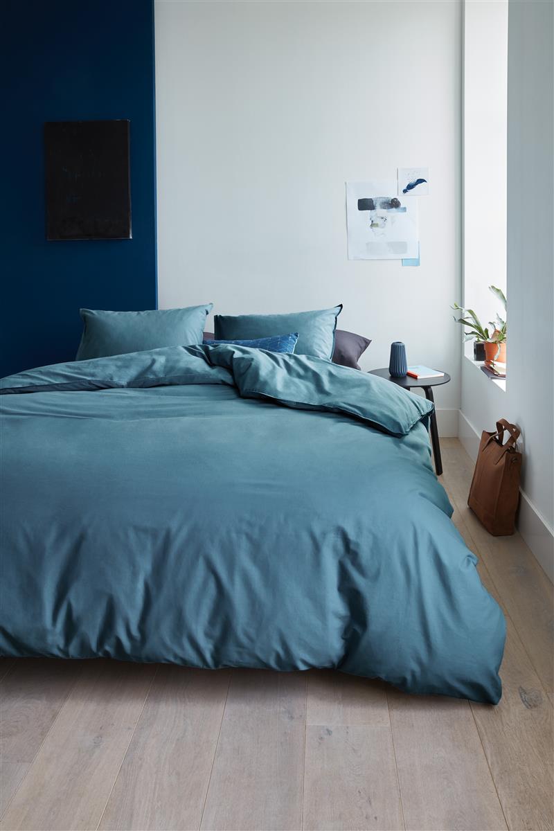 Beddinghouse Organic Basic Blue Grey dekbedovertrek blauw NL 1 persoons (140 x 200/220cm)