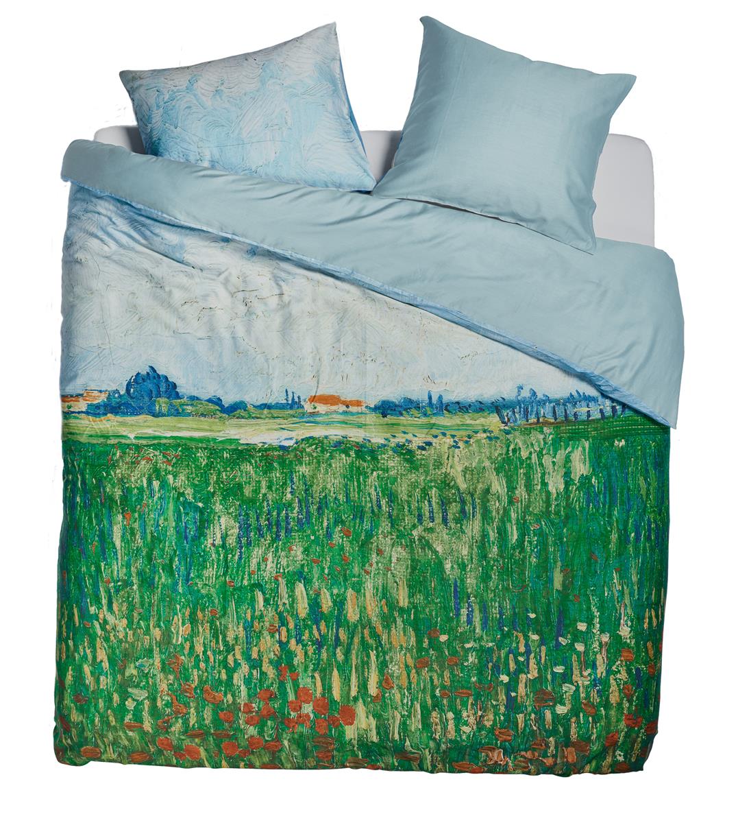 Foto van een Beddinghouse x Van Gogh Field with Poppies Dekbedovertrek - Lits-Jumeaux - 240x200/220 - Groen ean nummer: 8719931409630