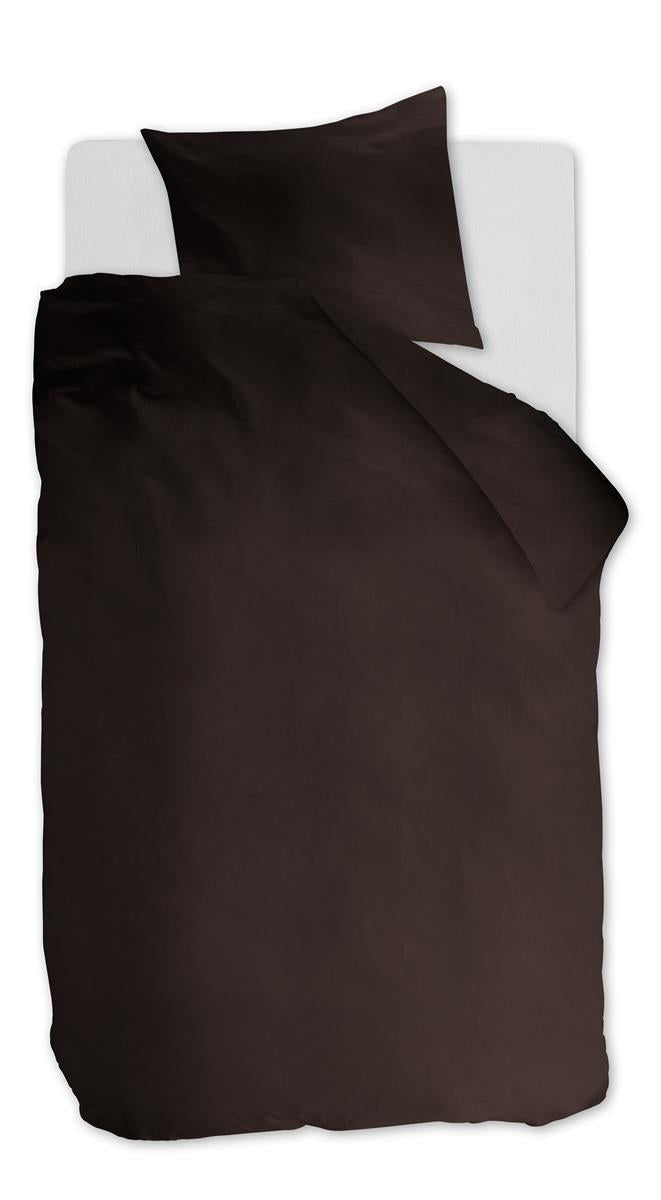 Foto van een Ambiante Cotton Uni Dekbedovertrek - Eenpersoons - 140x200/220 - Bruin ean nummer: 8719931433482