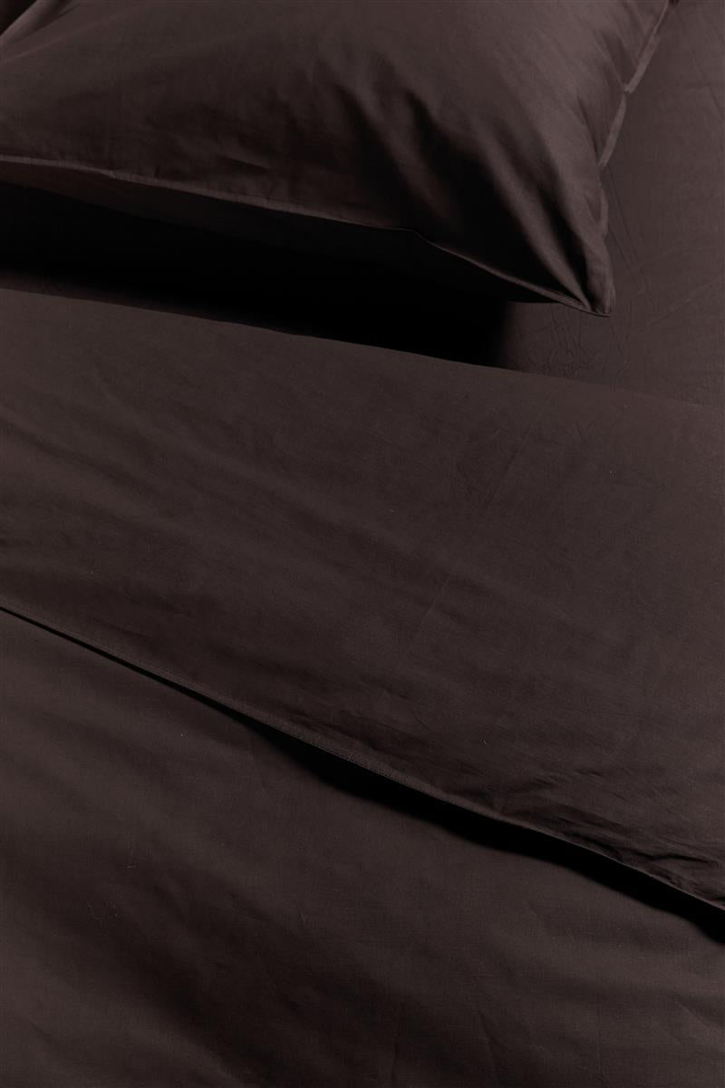 Foto van een Ambiante Cotton Uni Dekbedovertrek - Eenpersoons - 140x200/220 - Bruin ean nummer: 8719931433482