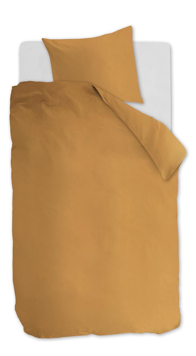 Foto van een Ambiante Cotton Uni Dekbedovertrek - Eenpersoons - 140x200/220 - Oker ean nummer: 8719931433987